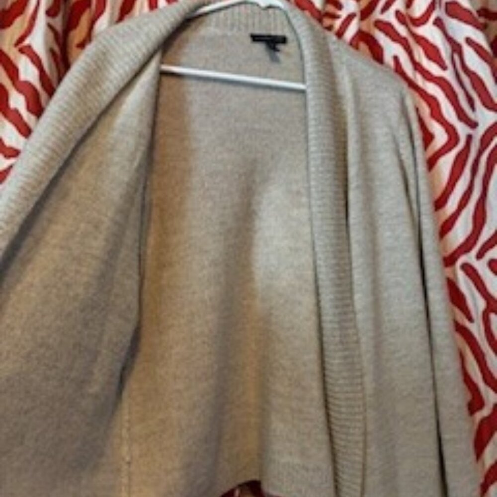 Eileen Fisher Cardigan, Wool blend open style Creamy Beige, XS/Sm(fits Medium)